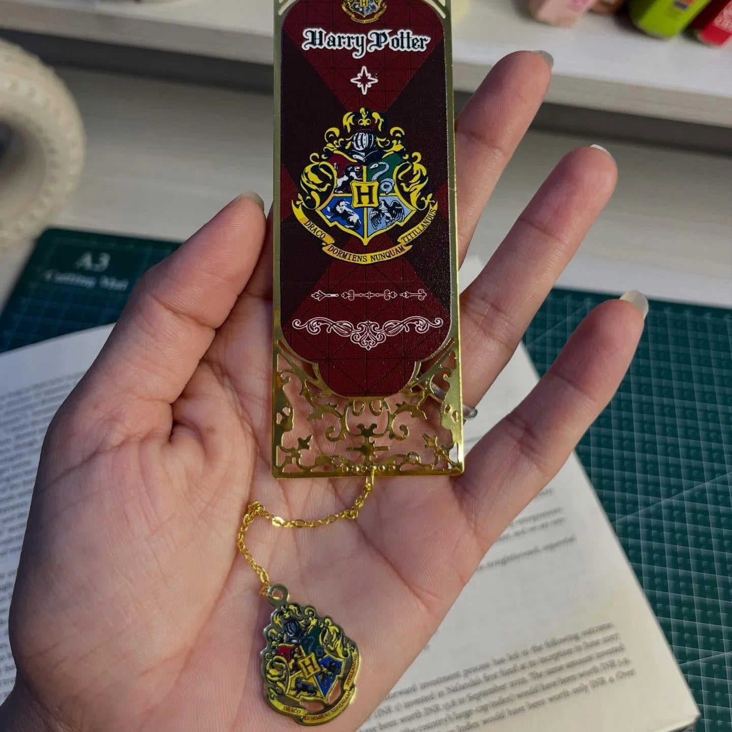 Harry Potter Bookmark with metal charm