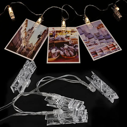 Led Battery Operated Photo Clips String Lights