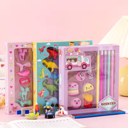 13 in 1 scented pencil eraser gift theme set