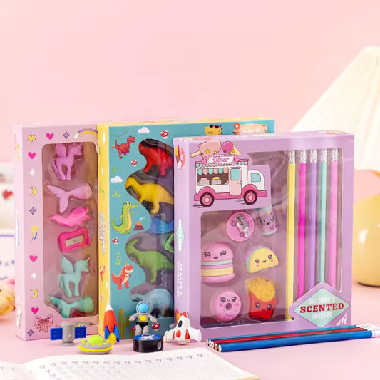 13 in 1 scented pencil eraser gift theme set