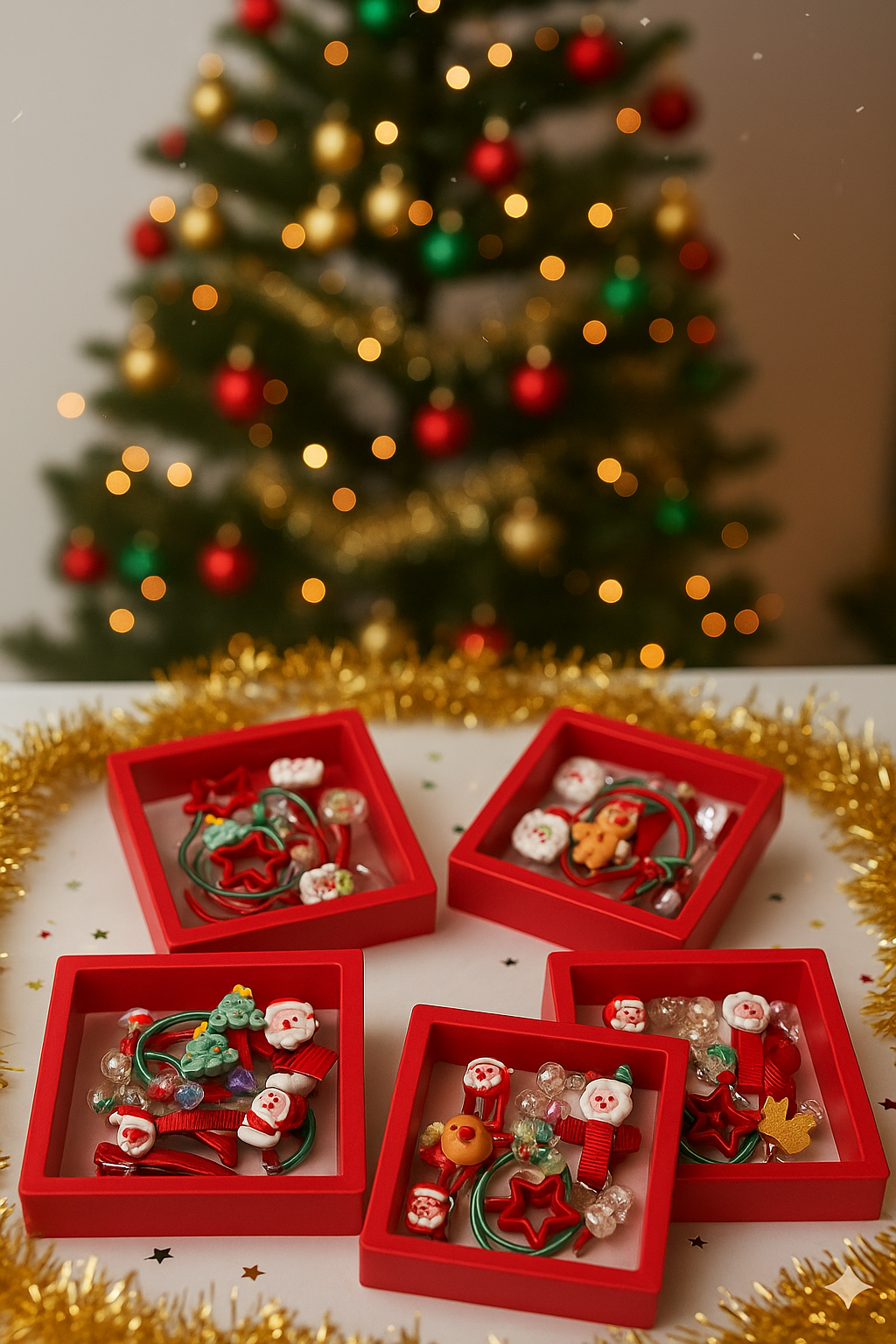 Christmas Hair Accessories Gift Box -12 Pcs