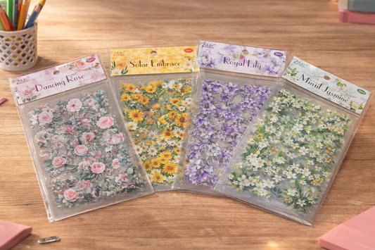 Pastel Cute Flower Sticker - 6 Pcs