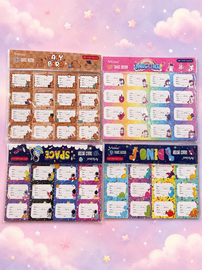 Back to School Book Labels - Set of 5 Sheets