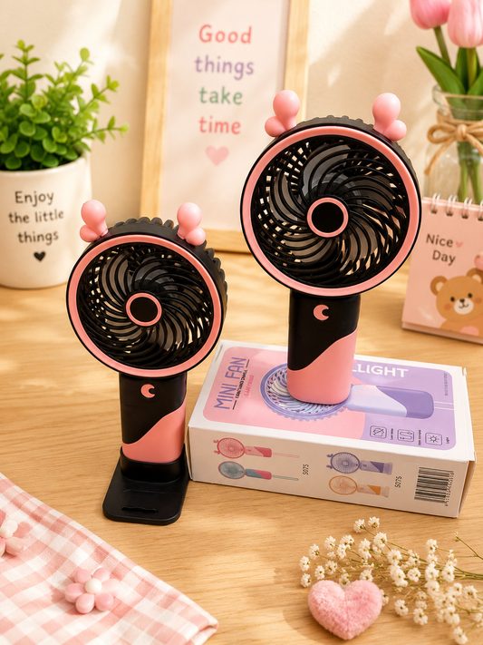 Black Pink Kuromi Horn Fan