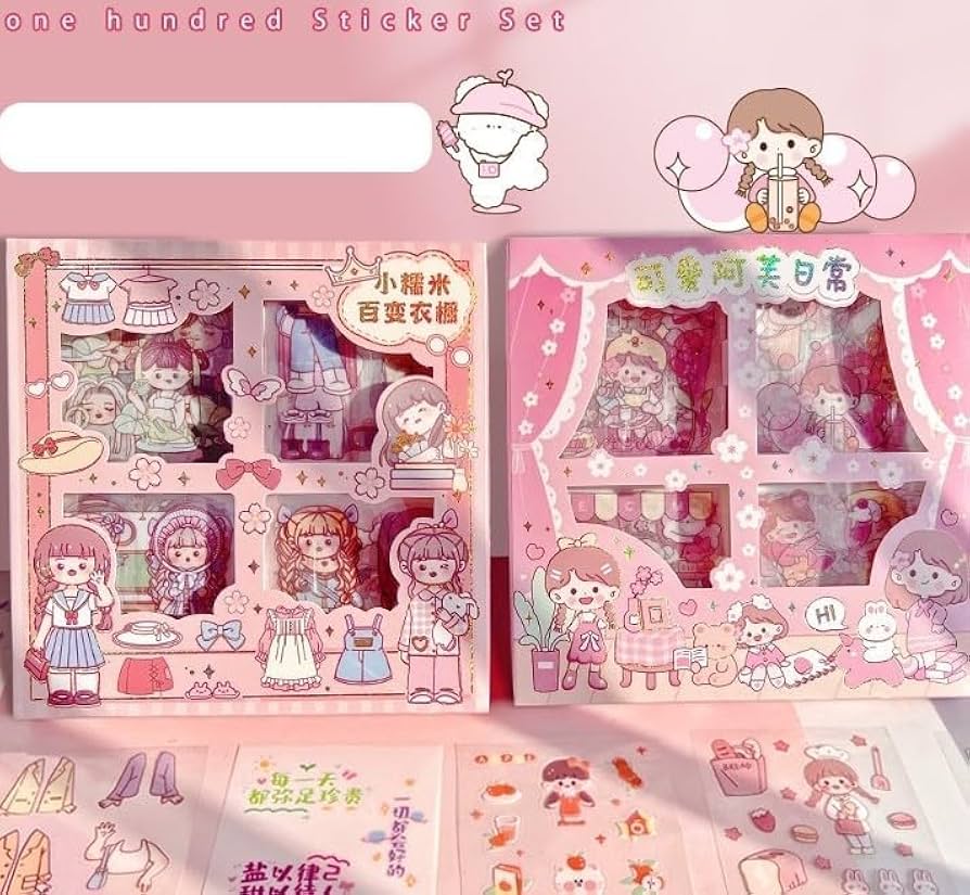 Kawaii QT Sticker Box - 100 Pcs