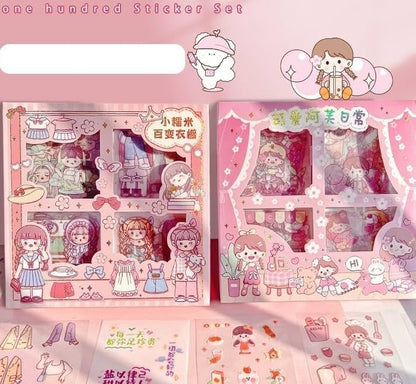 Kawaii QT Sticker Box - 100 Pcs