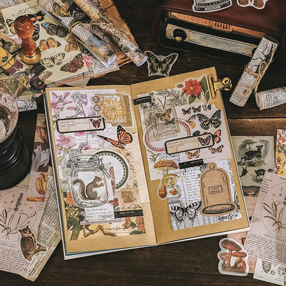 Vintage 100 Pcs Sticker Box