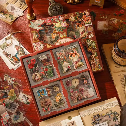 Vintage 100 Pcs Sticker Box