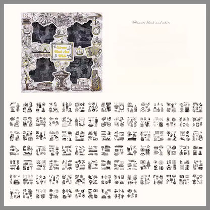 Vintage 100 Pcs Sticker Box
