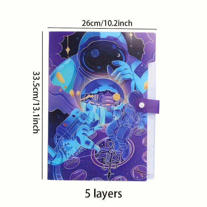 Space Theme File Folder With Button Lock