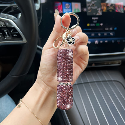 Rheinstone mini perfume keychain