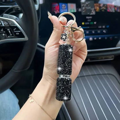 Rheinstone mini perfume keychain