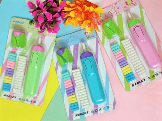 Cute Electric Erasers With Fan And Extra Refills