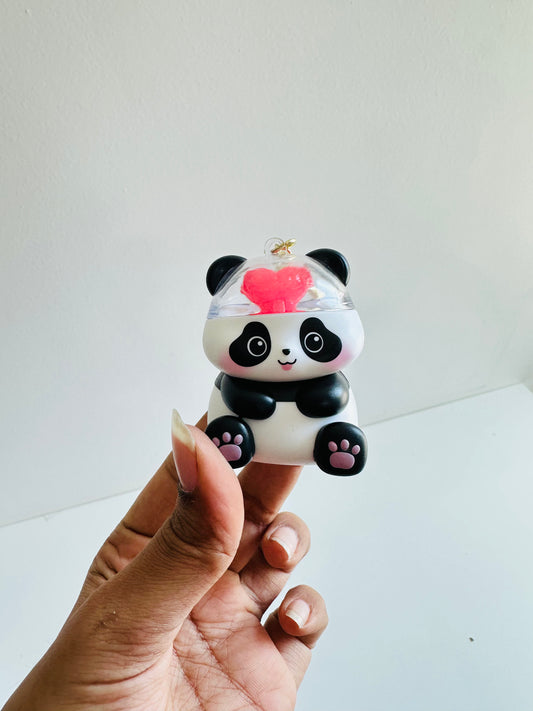 Cute Panda heart light and sound keychain