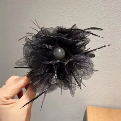 Korean feather hair claw clip