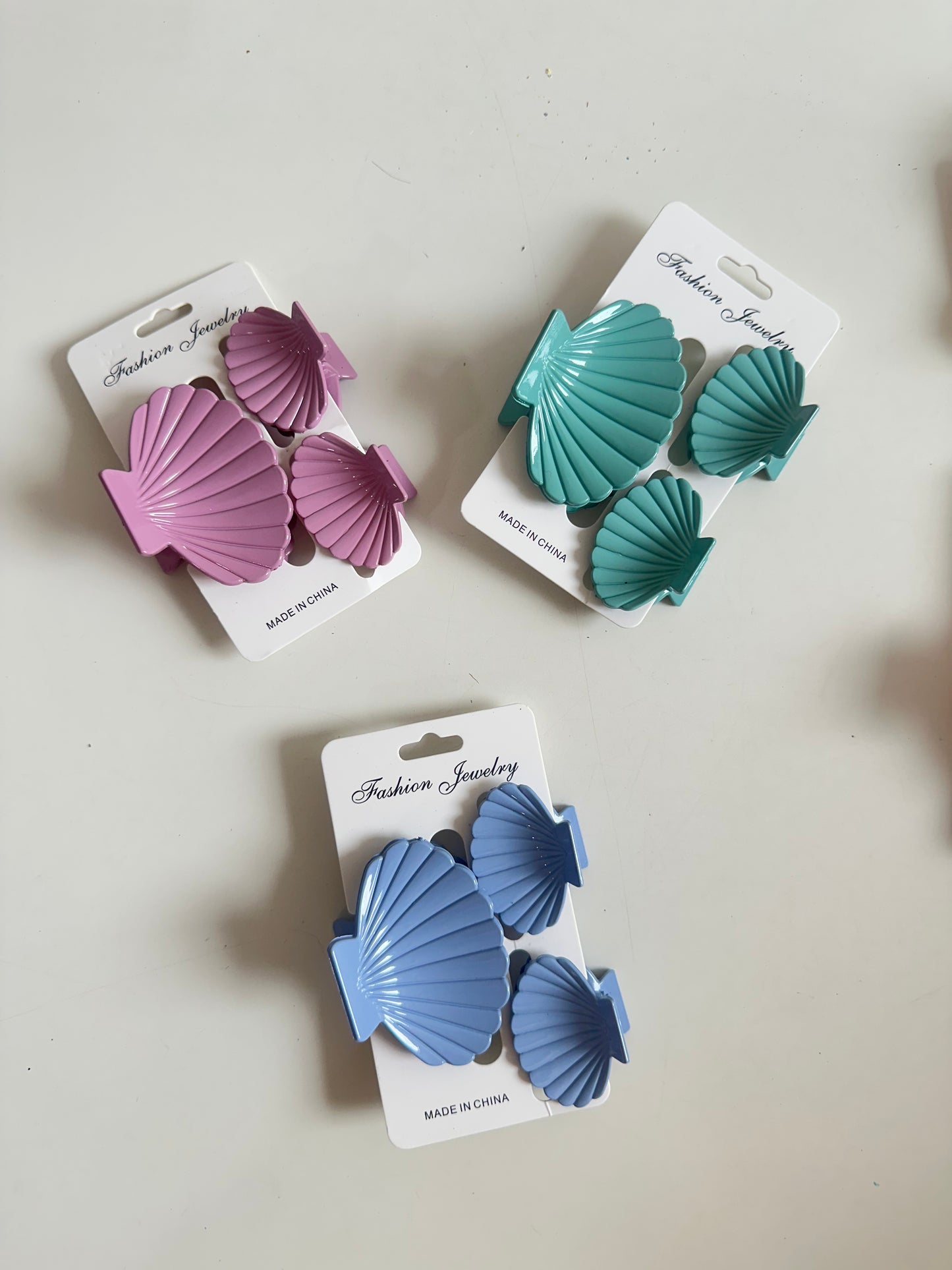 Shell Glossy Hair Claw Clip - Set