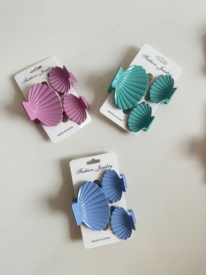 Shell Glossy Hair Claw Clip - Set