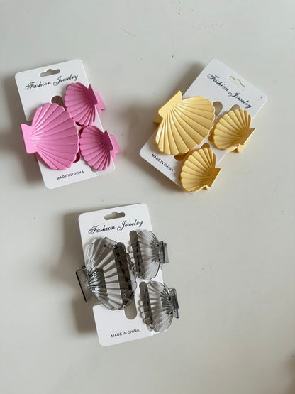 Shell Glossy Hair Claw Clip - Set