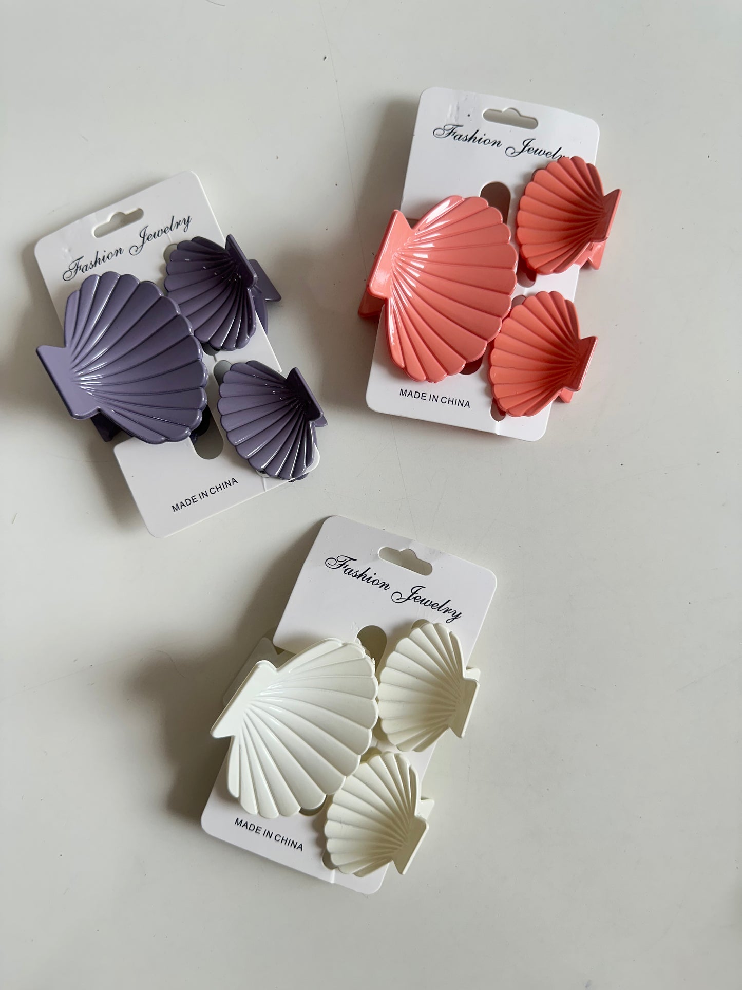 Shell Glossy Hair Claw Clip - Set