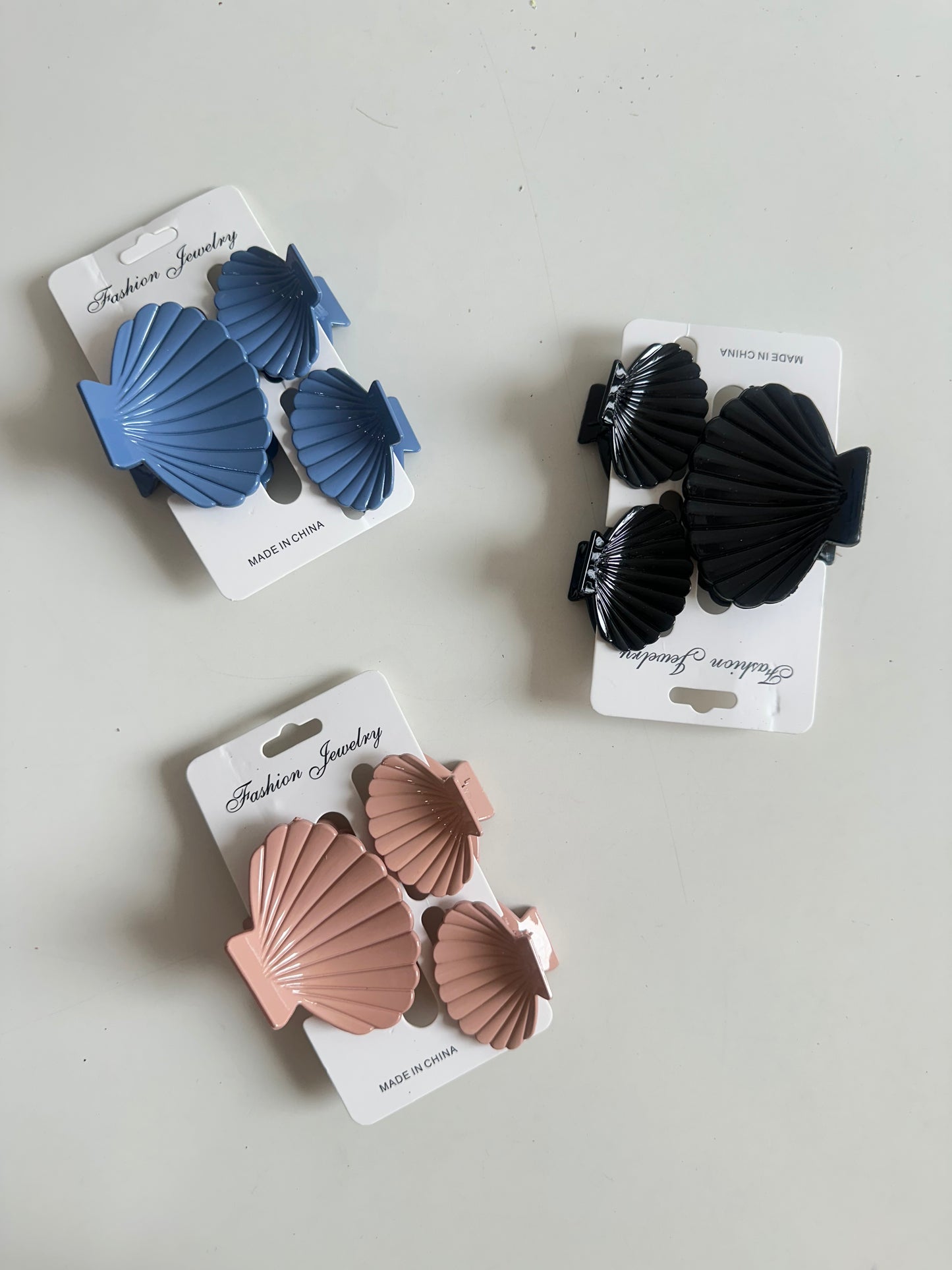 Shell Glossy Hair Claw Clip - Set
