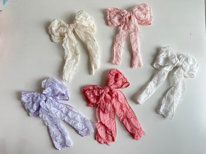 Texture Lace Korean Premium Hair Bow Pin