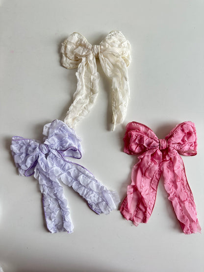 Texture Lace Korean Premium Hair Bow Pin