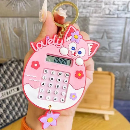 lovely Mini Round Maze Calculator Silicone Keychain