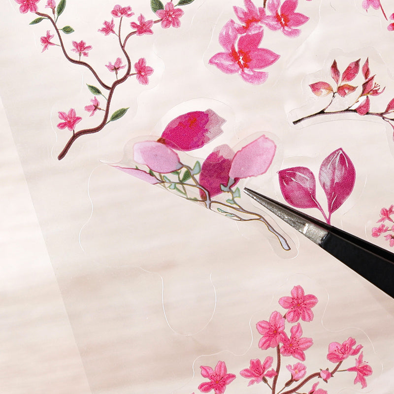 Vintage Leaves Sticker Sheet - 6 Pcs