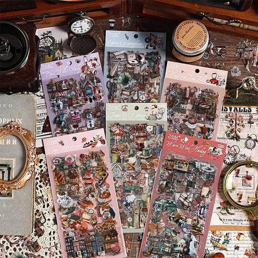 Vintage Items Sticker Sheet - 6 pcs