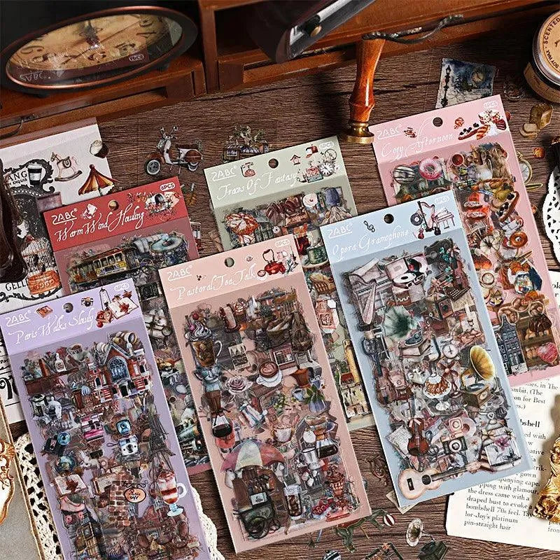 Vintage Items Sticker Sheet - 6 pcs