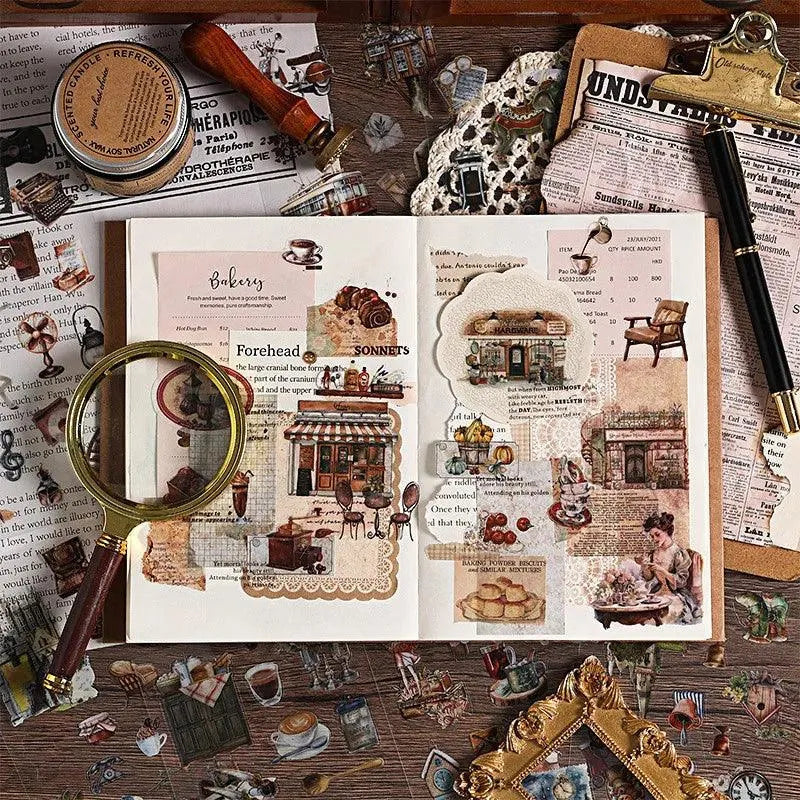 Vintage Items Sticker Sheet - 6 pcs