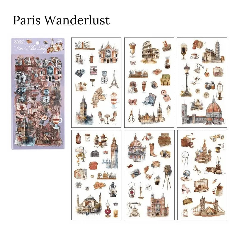 Vintage Items Sticker Sheet - 6 pcs