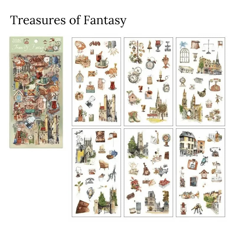 Vintage Items Sticker Sheet - 6 pcs