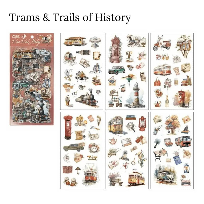 Vintage Items Sticker Sheet - 6 pcs