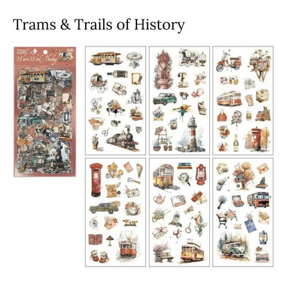 Vintage Items Sticker Sheet - 6 pcs