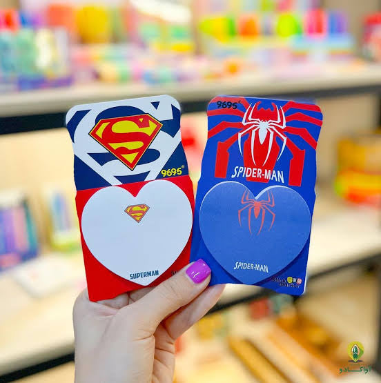 Superhero heart sticky note