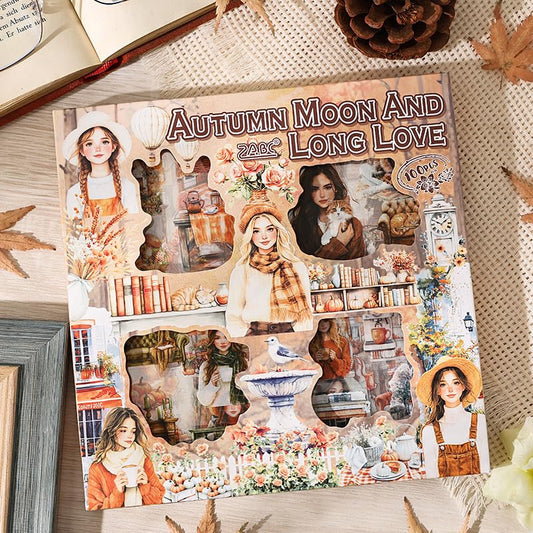 Vintage Girl Sticker Box-100 Pcs