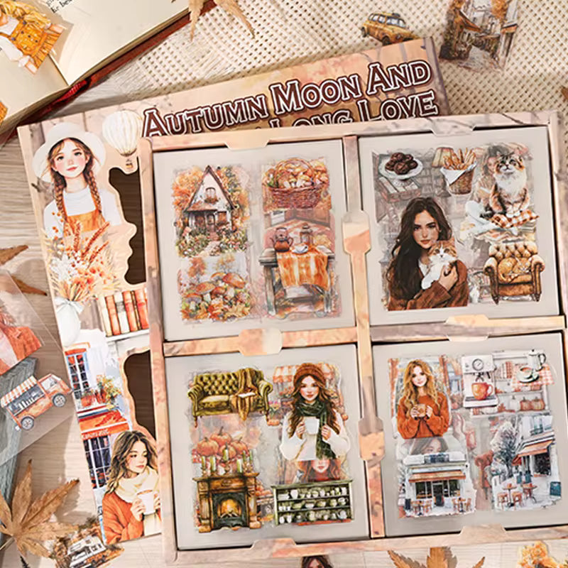 Vintage Girl Sticker Box-100 Pcs