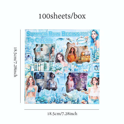 Vintage Girl Sticker Box-100 Pcs