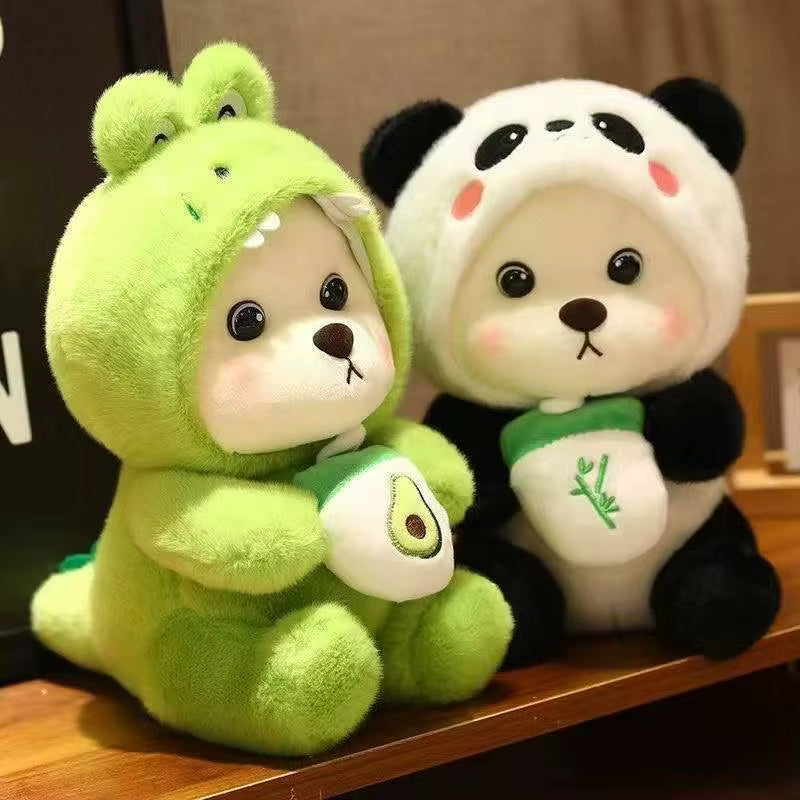 Furry panda hoddie and friends teddy