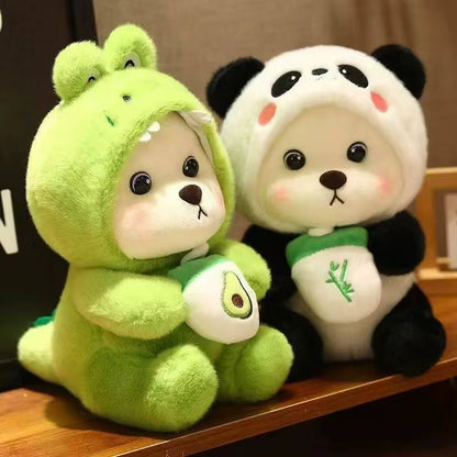 Furry panda hoddie and friends teddy