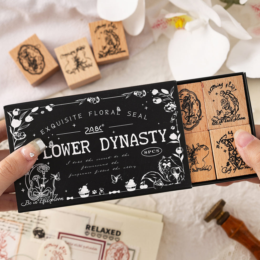 Flower Dynasty Stamp Set - 8 Pcs
