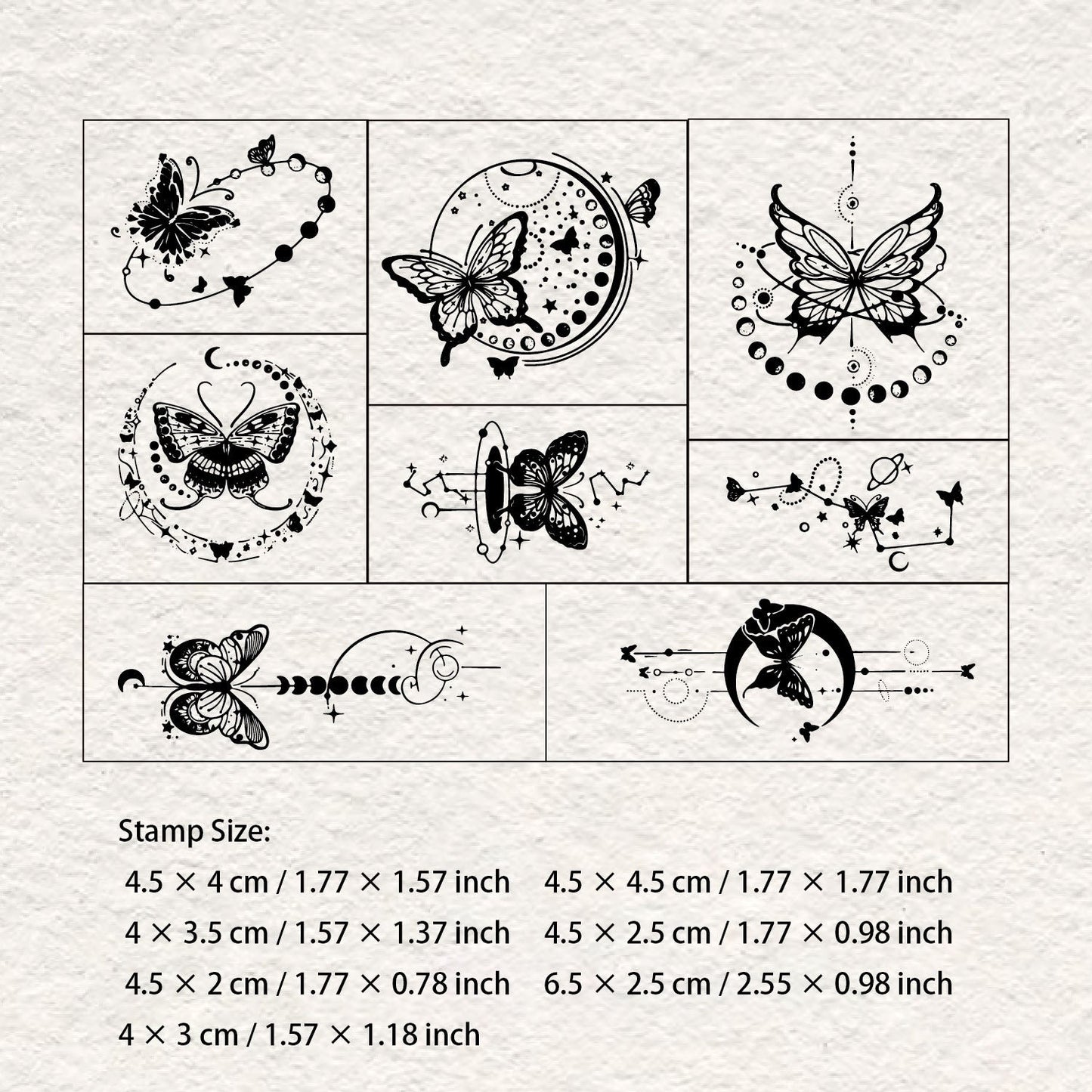Butterfly Travel Stamp Set - 8 Pcs