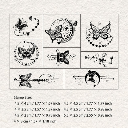 Butterfly Travel Stamp Set - 8 Pcs