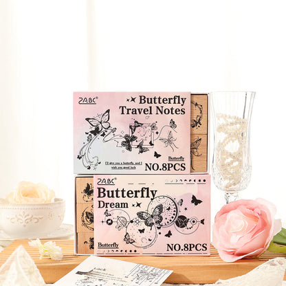 Butterfly Travel Stamp Set - 8 Pcs