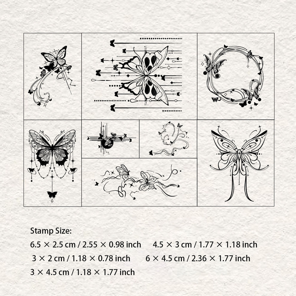 Butterfly Travel Stamp Set - 8 Pcs