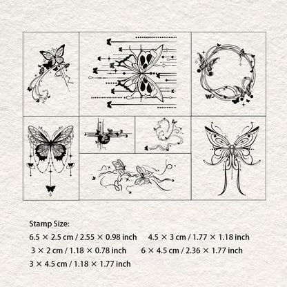 Butterfly Travel Stamp Set - 8 Pcs