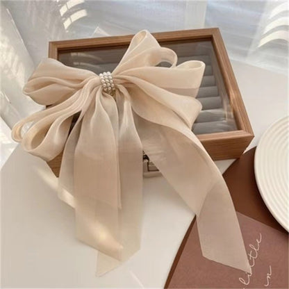 Pearl Satin Korean Luxe Bow