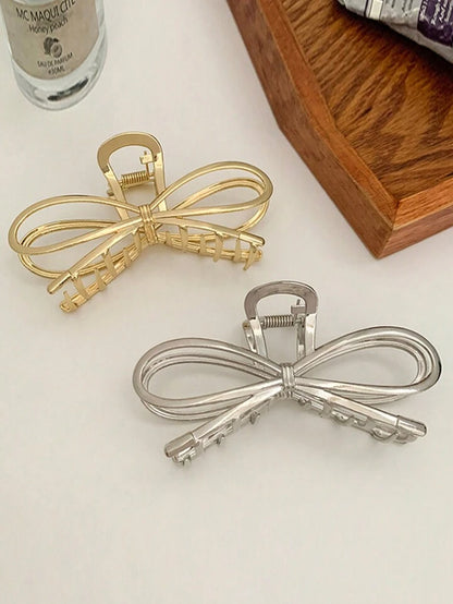 Bow korean metal hair claw clutch