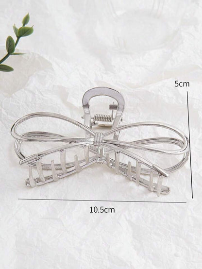 Bow korean metal hair claw clutch